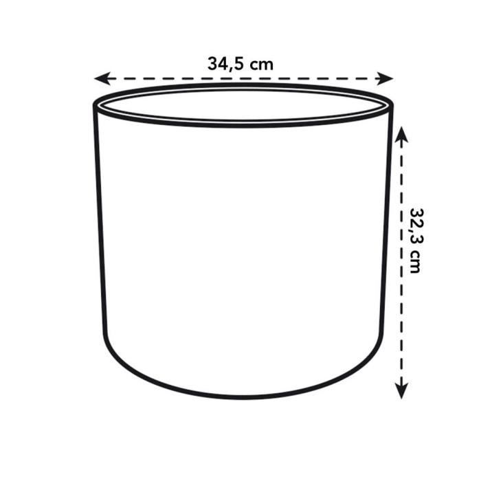 Vaso da fiori rotondo ELHO B.for Soft - Nero -  35 x H 32 cm - interno - 100% riciclato