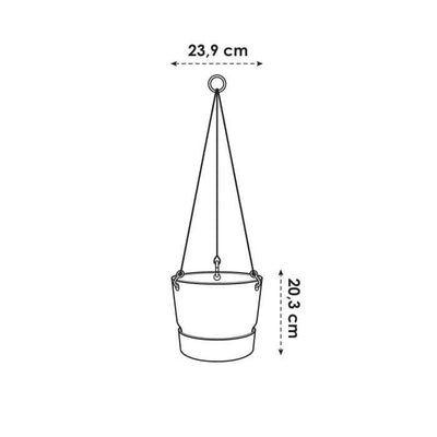 Vaso per fiori sospeso ELHO Greenville 24 - Esterno -  23,9 x H 20,3 cm - Bianco