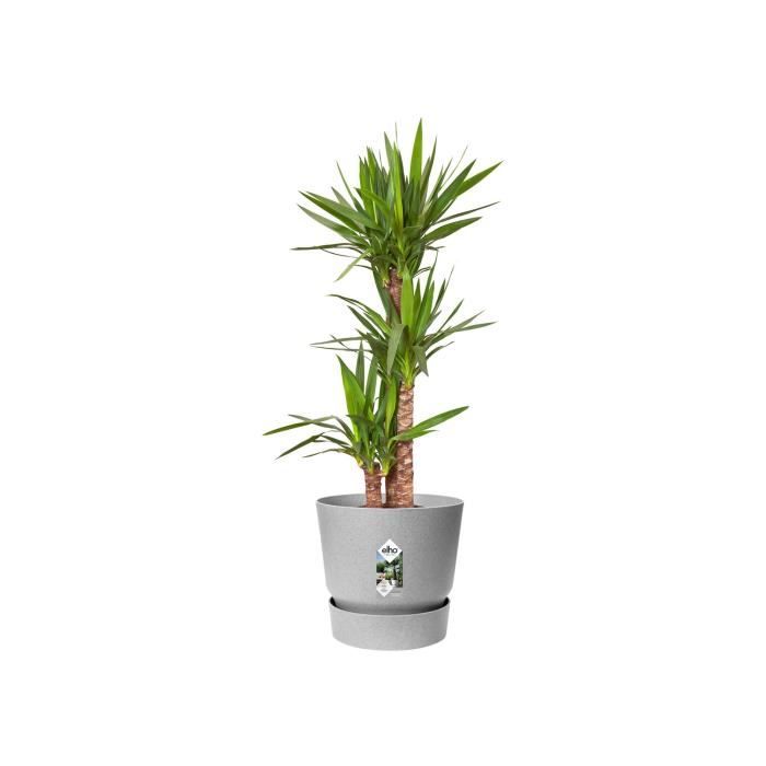 Vaso per fiori rotondo ELHO Greenville 30 - Esterno -  29,5 x H 27,8 cm - Grigio cemento vivente