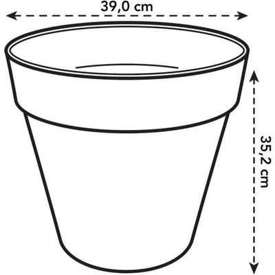 Loft Urban Round Flower Pot - Plastic - Pilld - Tank - con ruote - 40 - ocra