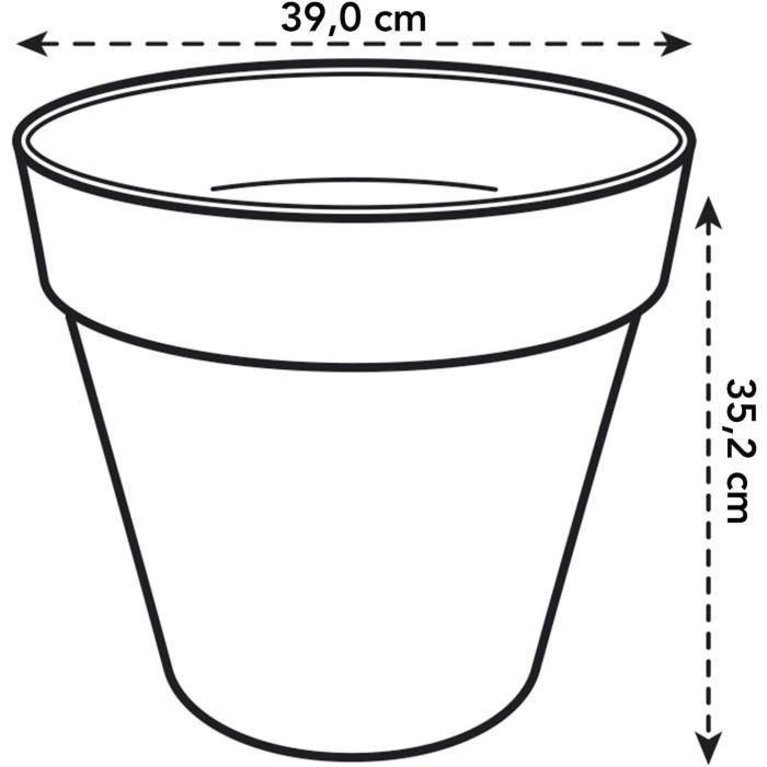 Loft Urban Round Flower Pot - Plastic - Pilld - Tank - con ruote - 40 - ocra