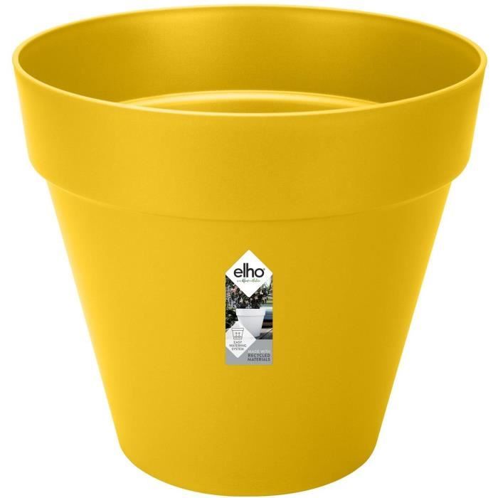Loft Urban Round Flower Pot - Plastic - Pilld - Tank - con ruote - 40 - ocra