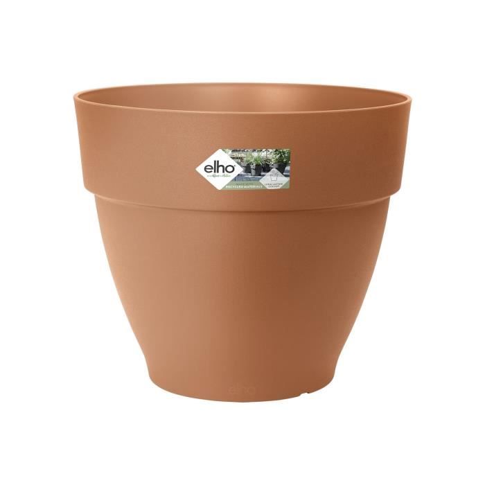 Elho Vibia Campana Fioriera Rotonda 55 - Marrone -  55 x H 47 cm - da esterno - 100% riciclata
