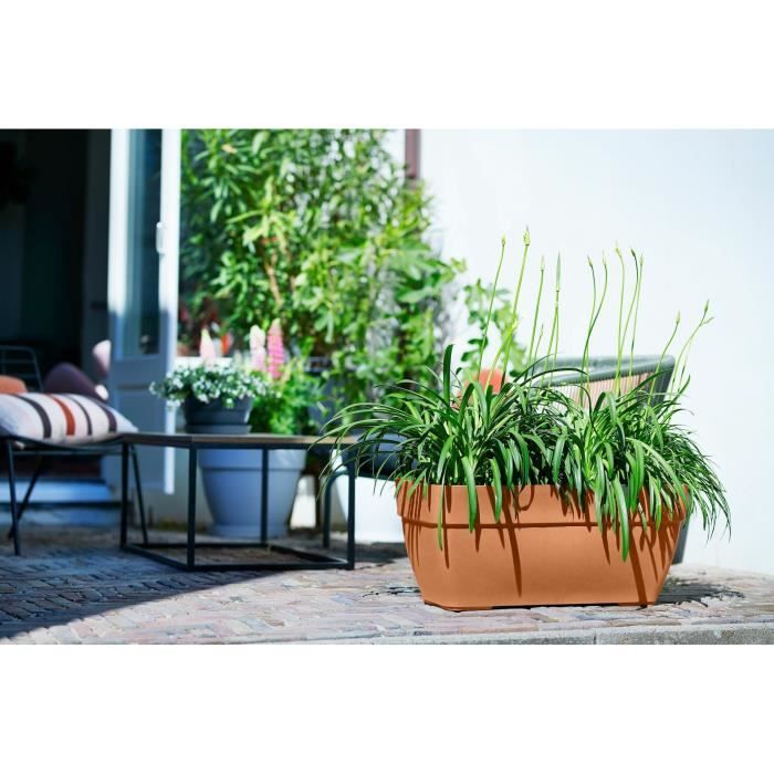 Fioriera Elho Vibia Campana Terrasse 80 - Marrone - L 77 x P 35 x H 33 cm - da esterno - 100% riciclata