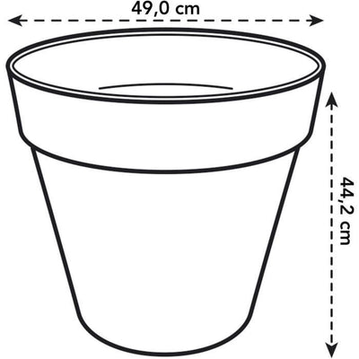 Loft Urban Round Flower Pot - Plastic - Percé - Tank - con ruote - 50 - ocra