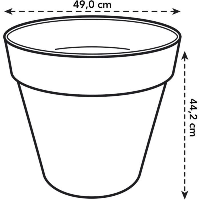 Loft Urban Round Flower Pot - Plastic - Percé - Tank - con ruote - 50 - ocra