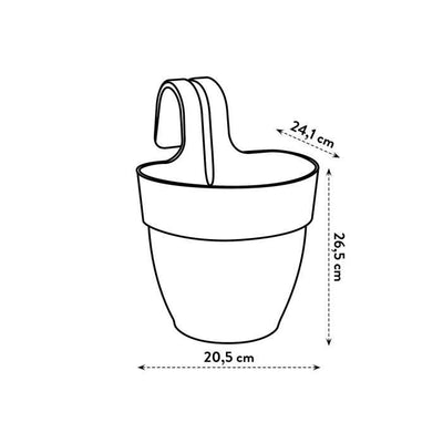 ELHO - Vaso da fiori - Vibia Campana Easy Hanger Small - Silk White - Balcone esterno - L 24,1 x P 20,5 x H 26,5 cm