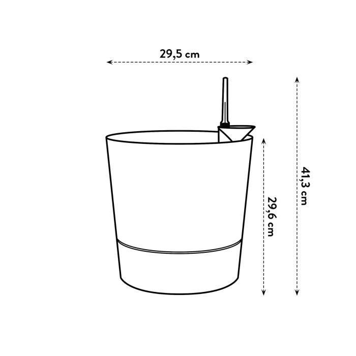 ELHO - Vaso da fiori - Greensense Aqua Care Round 30 - Cemento chiaro - Interno/esterno -  29,5 x H 29,1 cm