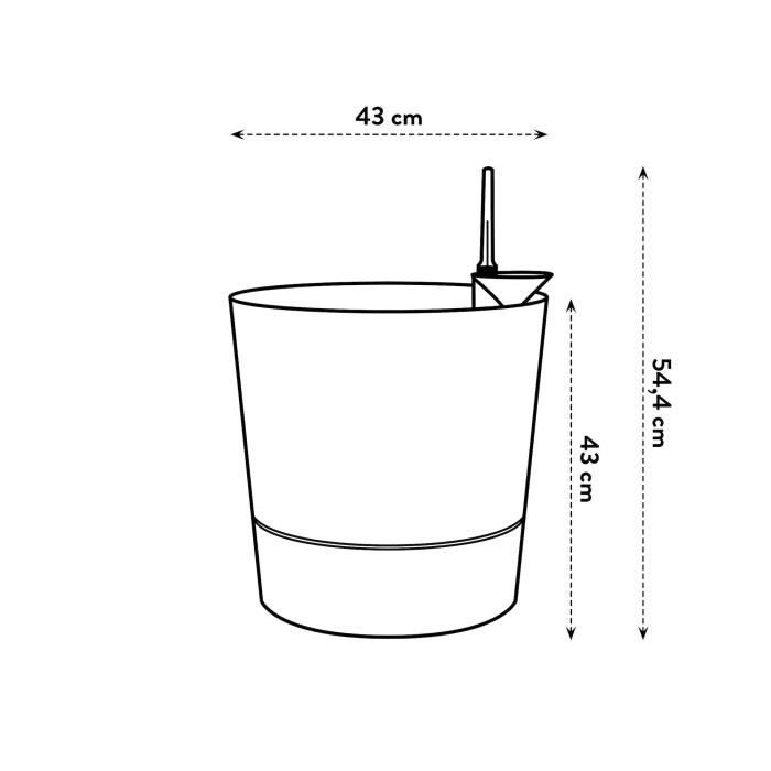 ELHO - Vaso da fiori - Greensense Aqua Care Round 43 - Cemento chiaro - Interno/esterno -  43 x H 42,5 cm