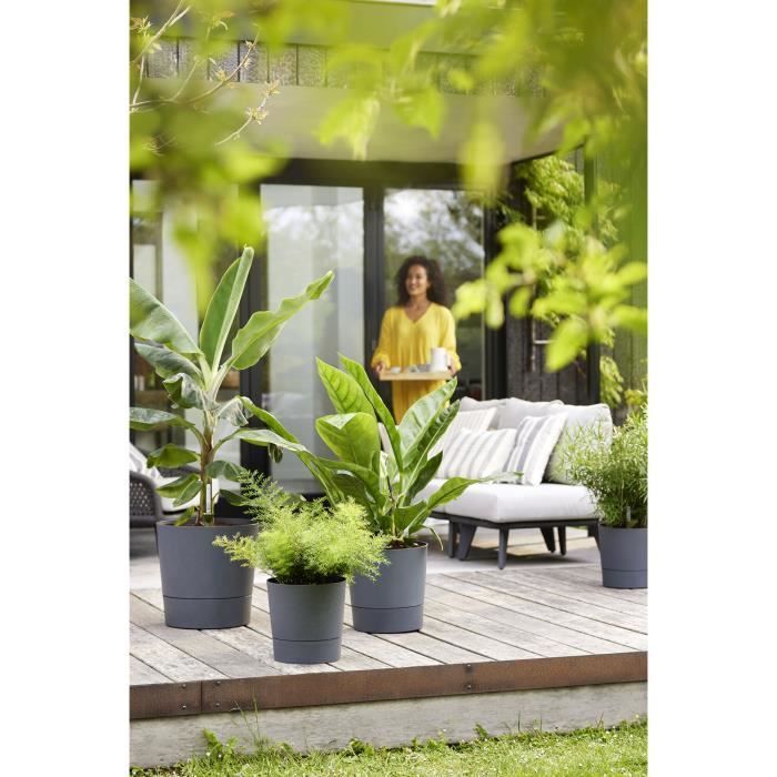 Elho Greensense Aqua Care Round 43 - Grigio -  43 x H 43 cm - interno/esterno - 100% riciclato