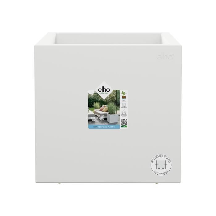 Elho Vivo Next Square 30 Fioriera - Bianco -  30 x H 29 cm - da interno/esterno - 100% riciclato