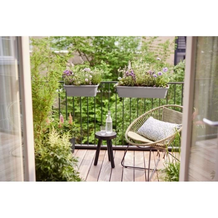 Elho Noa Balconiere XL - Grigio - L 78 x P 20 x H 18 cm - Balcone esterno - 100% riciclato