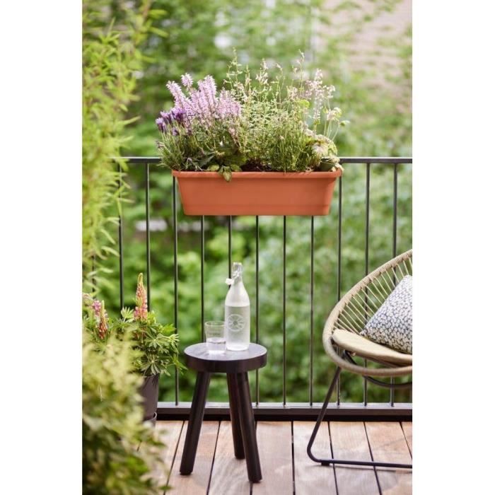 Elho Noa Balconiere XL - Marrone - L 78 x P 20 x H 18 cm - Balcone esterno - 100% riciclato