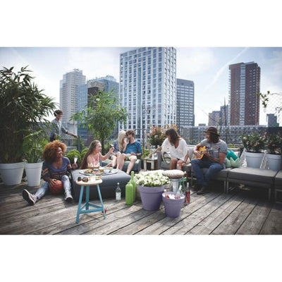Vaso da fiori - Elho - Loft Urban Round - Ruote 50 - Viola - L 49 x P 48,5 x A 45 cm - Esterno - 100% riciclato