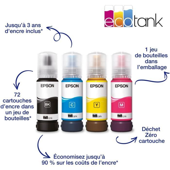 Stampante multifunzione A4 - EPSON - Ecotank ET-2860 - Wi-Fi - Dotata di serbatoi inchiostro