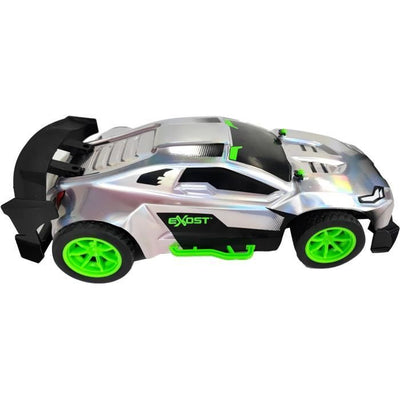 Auto telecomandata - EXOST - Metallo cromato 1:14 - 15 km/h - 31 -5 cm - argento e verde - 5 anni