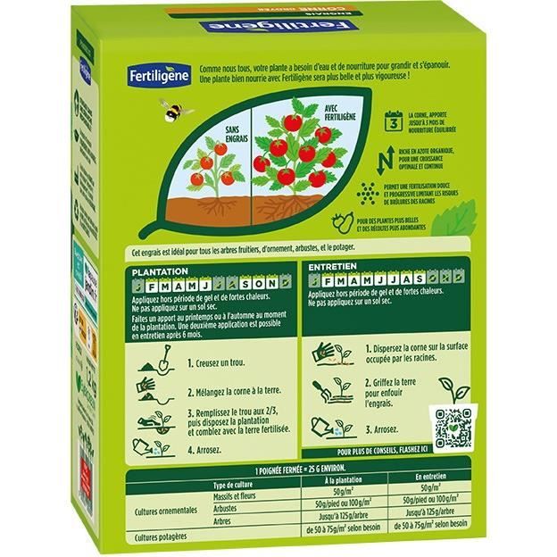 Concime per corno frantumato UAB FERTILIGENE - FCOR12 - 1,2 kg - Per la radicazione - 1 applicazione per 3 mesi