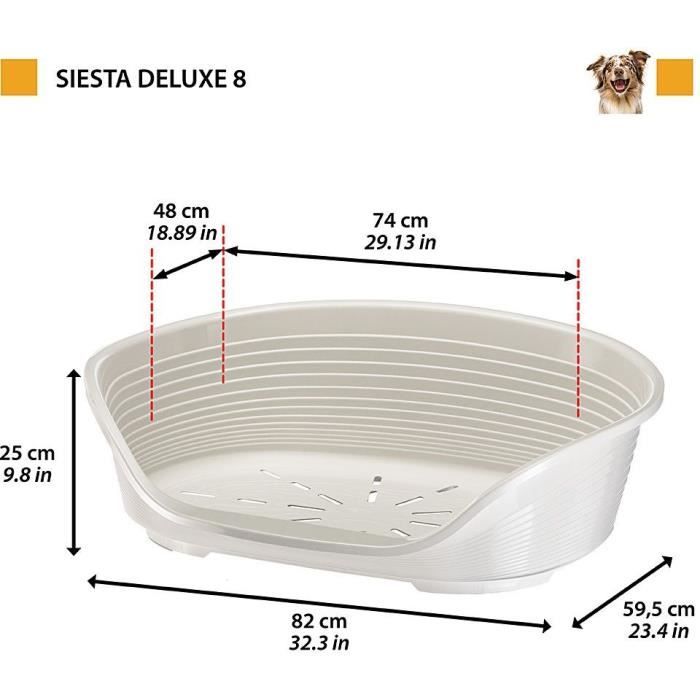 Cesto SIESTA DELUXE - Cesto Misura 8 - 82*59,5*25 cm - Grigio Chiaro - FERPLAST