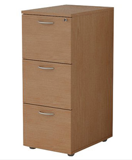 Classificatore di legno su piedi fissi a 3 cassetti per cartelle sospese cm. 49x55x107,2h