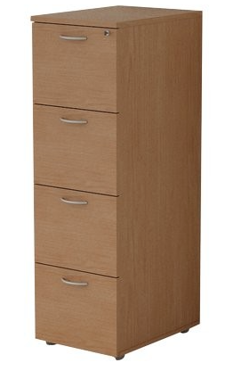 Classificatore in legno per ufficio a 4 cassetti cm. 49x55x141,2h