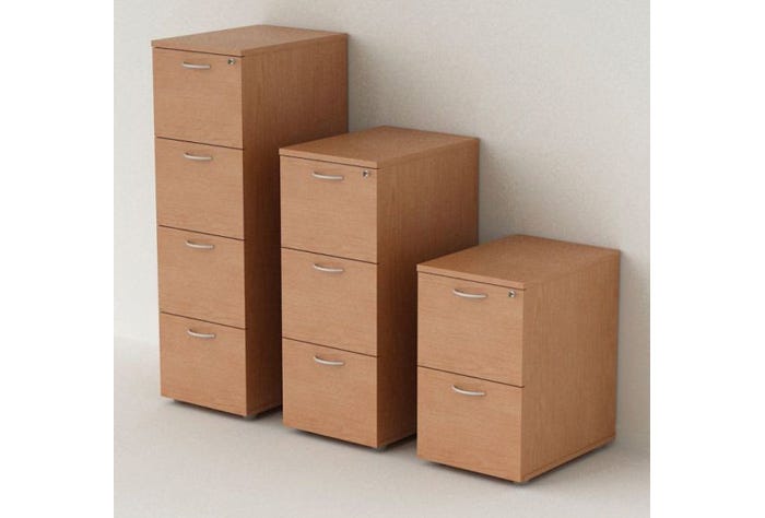 Classificatore in legno per ufficio a 4 cassetti cm. 49x55x141,2h