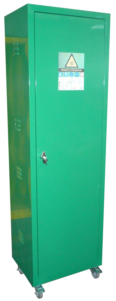 Armadio di sicurezza su ruote per fitofarmaci monoblocco cm. 60x45x200h