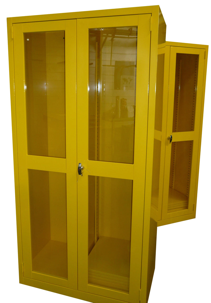 Armadio monoblocco in lamiera con ante battenti in policarbonato per DPI cm. 100x50x200h