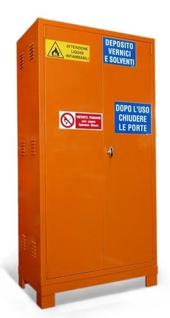 Armadio sicurezza per prodotti infiammabili comburenti e vernici cm. 100x55x200H