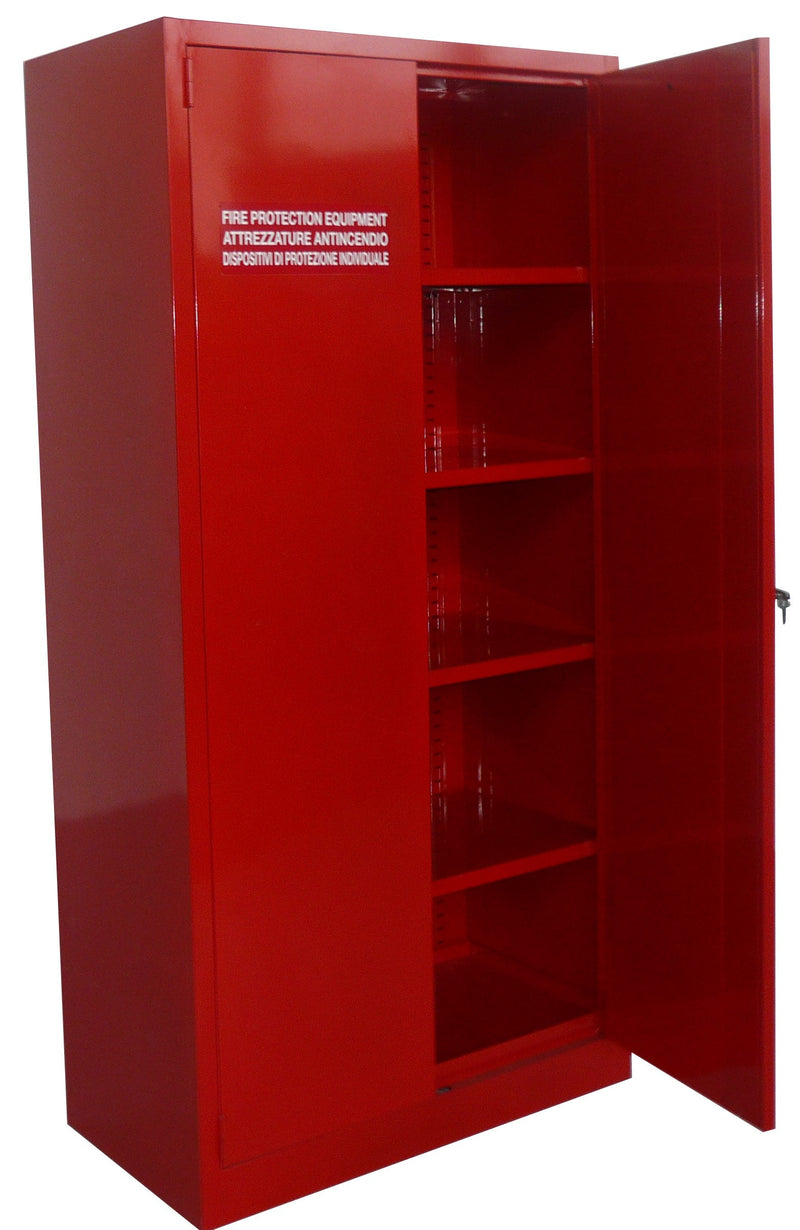 Armadio metallico monoblocco ad ante battenti con serratura per dispositivi di protezione individuale cm. 100x45x200h