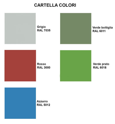 Armadio officina verniciato con ante battenti realizzato in lamiera sp. 10/10 con ripiani regolabili e cassetti cm. 100x60x200h