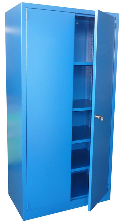 Armadio in lamiera sp. 12/10 monoblocco con 4 ripiani regolabili cm. 100x50x200h