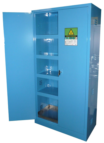 Armadio di sicurezza monoblocco per prodotti fitosanitari in lamiera sp. 10/10 cm. 100x55x200H