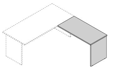 Allungo laterale per scrivania OFFICE con gamba pannellata in melaminico