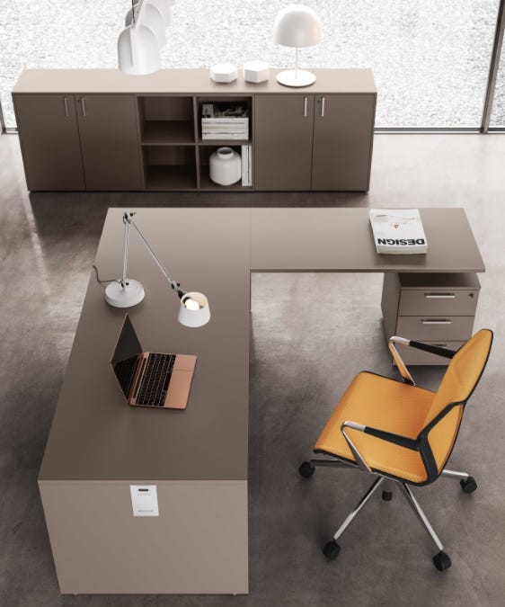 Allungo laterale per scrivania OFFICE con gamba pannellata in melaminico