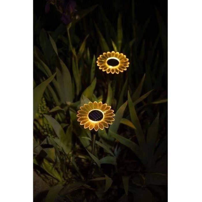 Decorazione luminosa solare GALIX G4460 - Forma girasole - H44cm