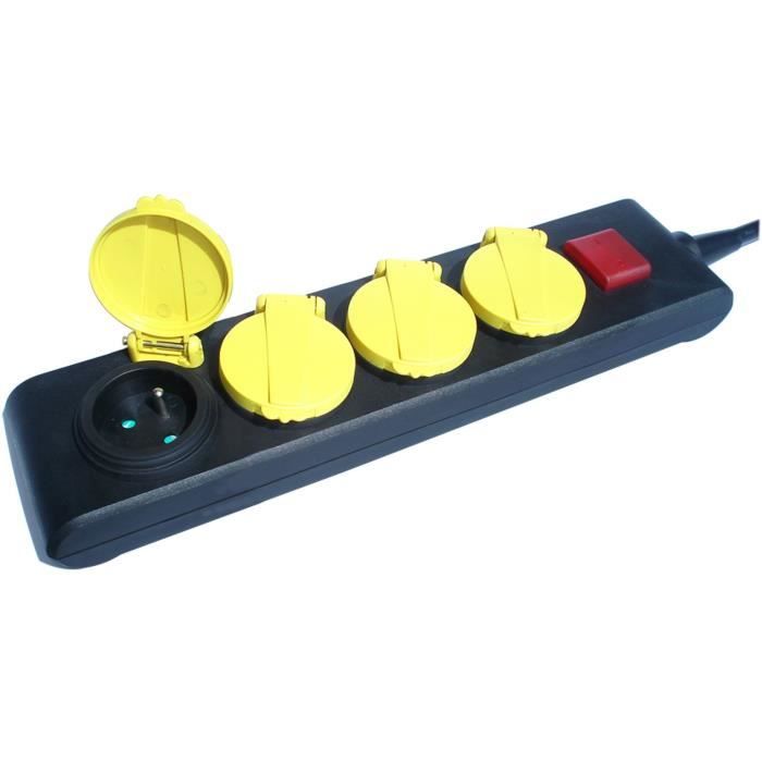 Multipresa - GAO - IP44 - 4 prese, interruttore, cavo 1,5 m