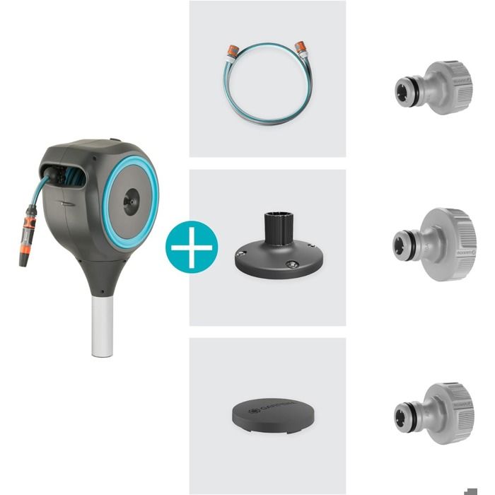 Avvolgitubo automatico per terrazzo - GARDENA - RollUp - S - Blu - Lunghezza 15 m - Tubo 13 mm