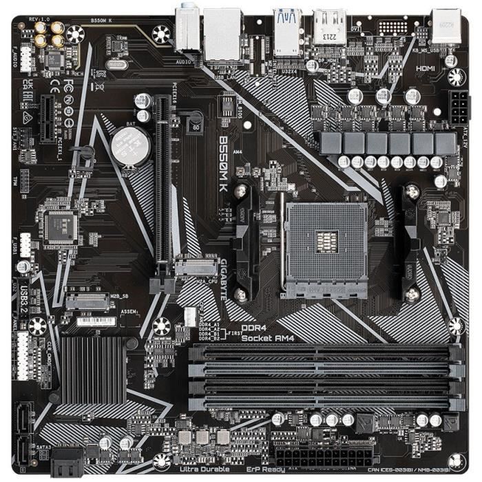 Scheda madre - GIGABYTE - B550M K - Socket AM4 - DDR4 fino a 128 GB - PCIe 4.0 x16