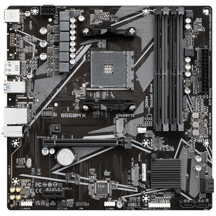 Scheda madre - GIGABYTE - B550M K - Socket AM4 - DDR4 fino a 128 GB - PCIe 4.0 x16