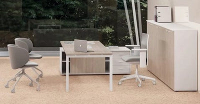 Composizione scrivanie da ufficio direzionale cm. 560/640/720/800x80x74h