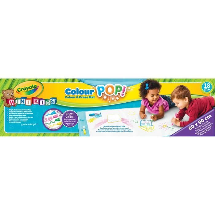Crayola - Mini Kids - Tappetino da disegno pop colorato! - 18 mesi - Coloranti per bambini e neonati