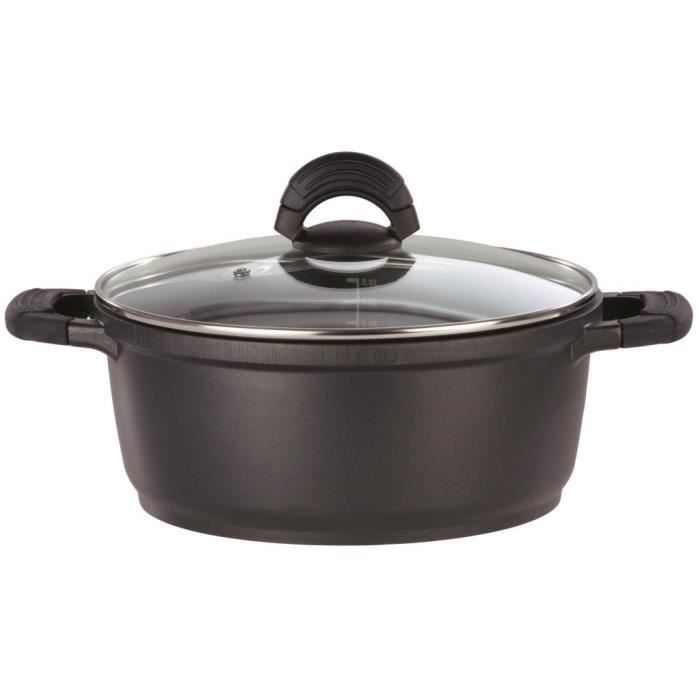 Casseruola in alluminio pressofuso - GSW - SILCOGUSS - 28 cm - Induzione - Nero