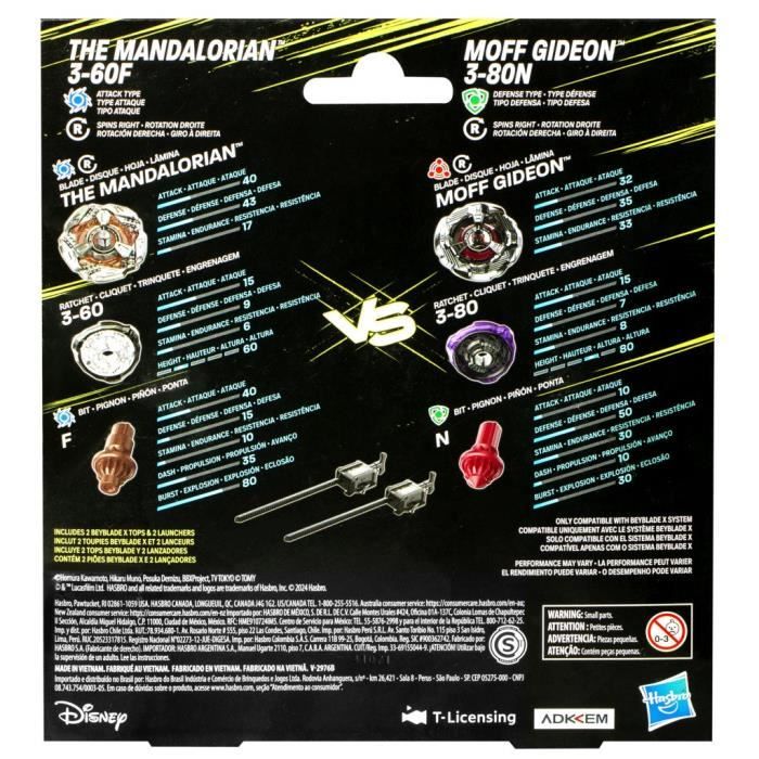 Beyblade X e Star Wars, collaborazione The Mandalorian 3-60F vs. Moff Gideon 3-80N, confezione multipla