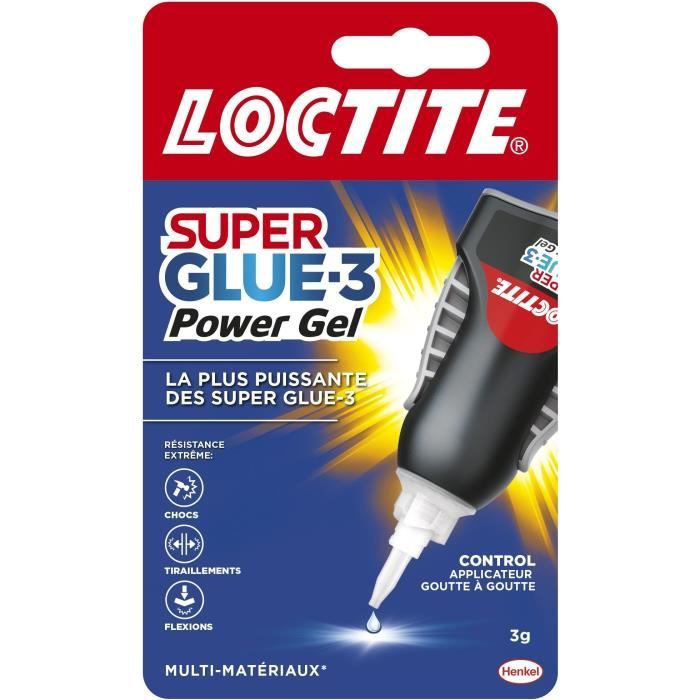 Colle cianoacrilate - LOCTITE - SUPERGLUE-3P - Power Gel Control - Tubo 3g