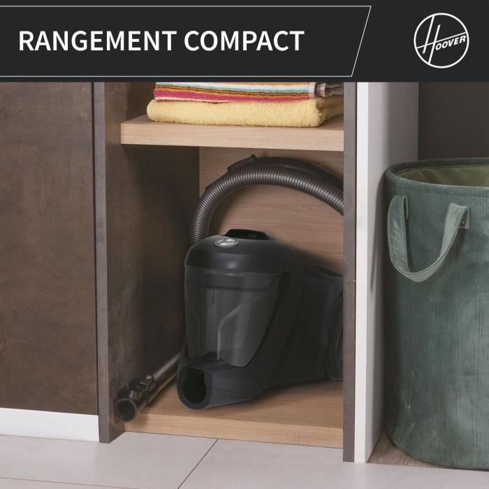 Aspirapolvere senza sacco - HOOVER - HP321PAF - 850 W - 75 dBA - 2 L - Grigio