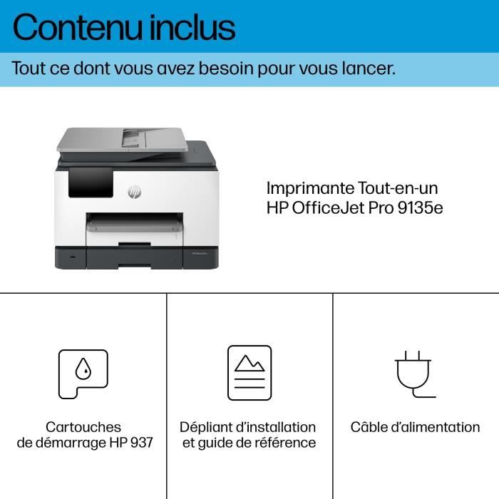 Stampante fronte/retro a colori All-in-One HP OfficeJet Pro 9135e, 3 mesi di Instant Ink incluso con HP+