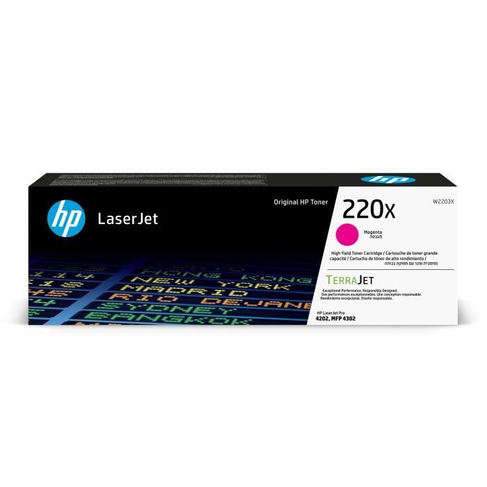 Cartuccia toner magenta ad alta capacità originale HP 220X (W2203X) per HP LaserJet Pro 4202/4302