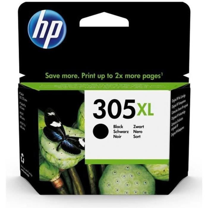 Cartuccia di inchiostro nero originale ad alta capacità HP 305XL per HP DeskJet 2300/2700 / Plus 4100, ENVY 6000 / Pro 6400 (3YM62AE)