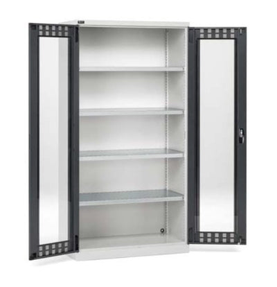 Armadio metallico con 4 piani con porte in policarbonato cm. 102,3x55,5x200h