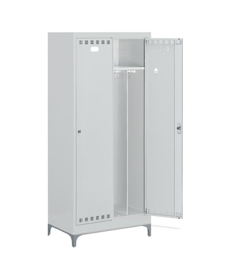 Armadio spogliatoio a 2 posti con divisorio sporco/pulito cm. 80,5x50x195h